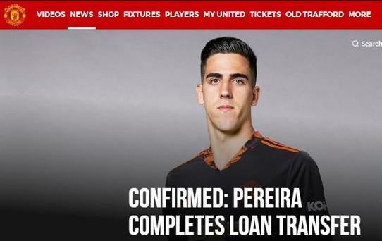 官方：曼联24岁门将佩雷拉租借加盟哈德斯菲尔德