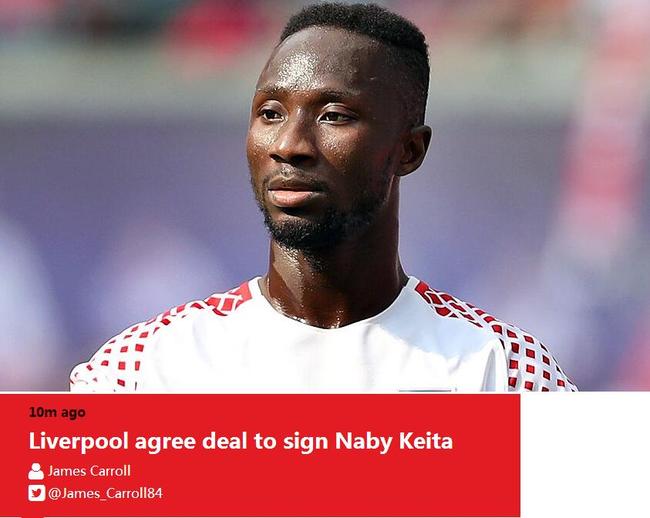 利物浦官方宣布签下凯塔 4800万明年7月加盟